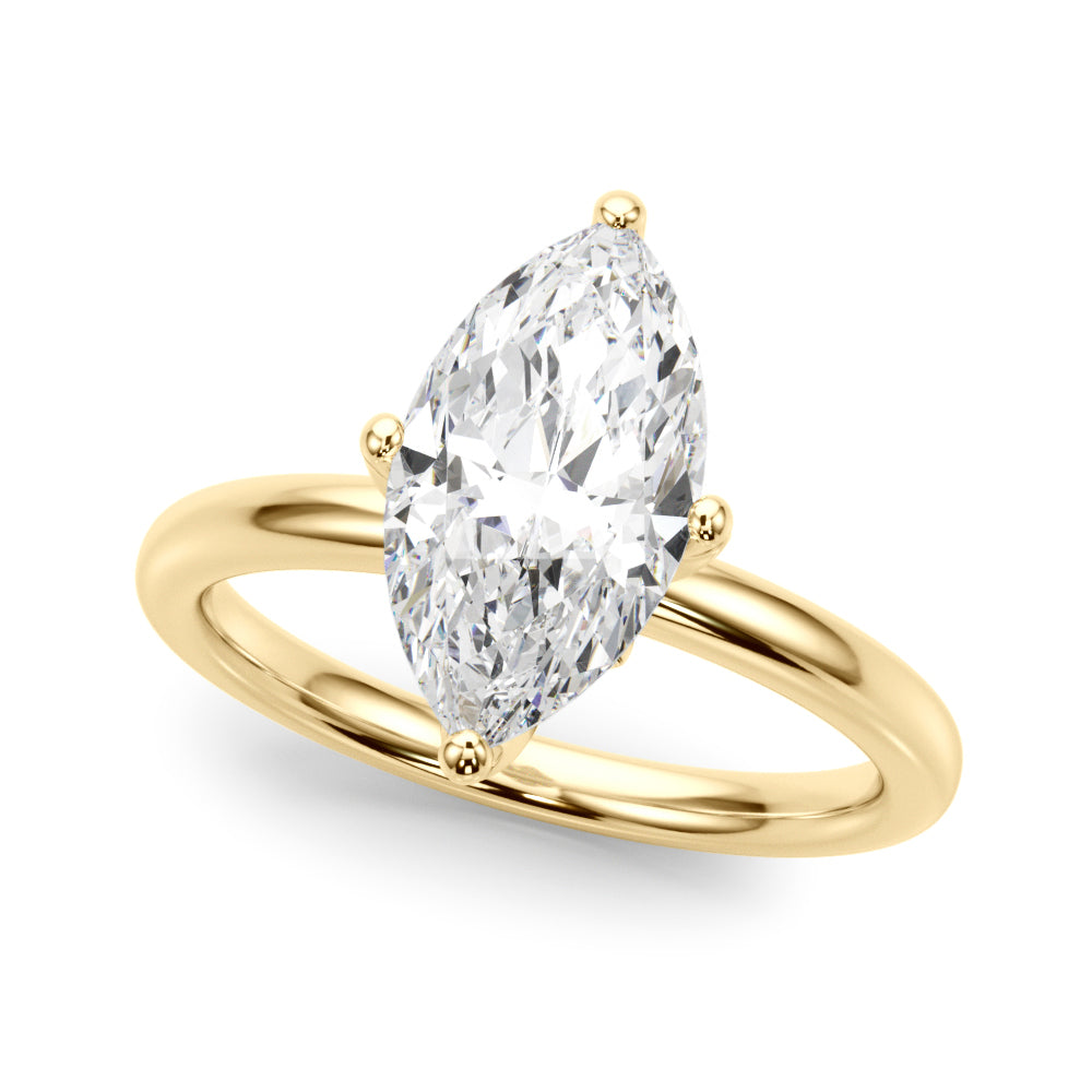 14kt White Gold Marquise Semi-Mount Engagement Ring - Style 
