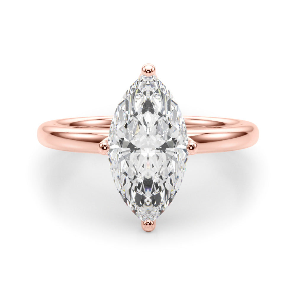 14kt White Gold Marquise Semi-Mount Engagement Ring - Style 
