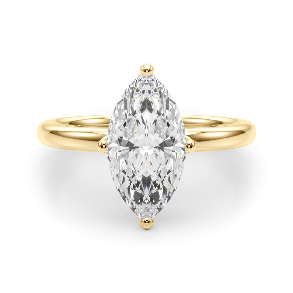 14kt White Gold Marquise Semi-Mount Engagement Ring - Style 