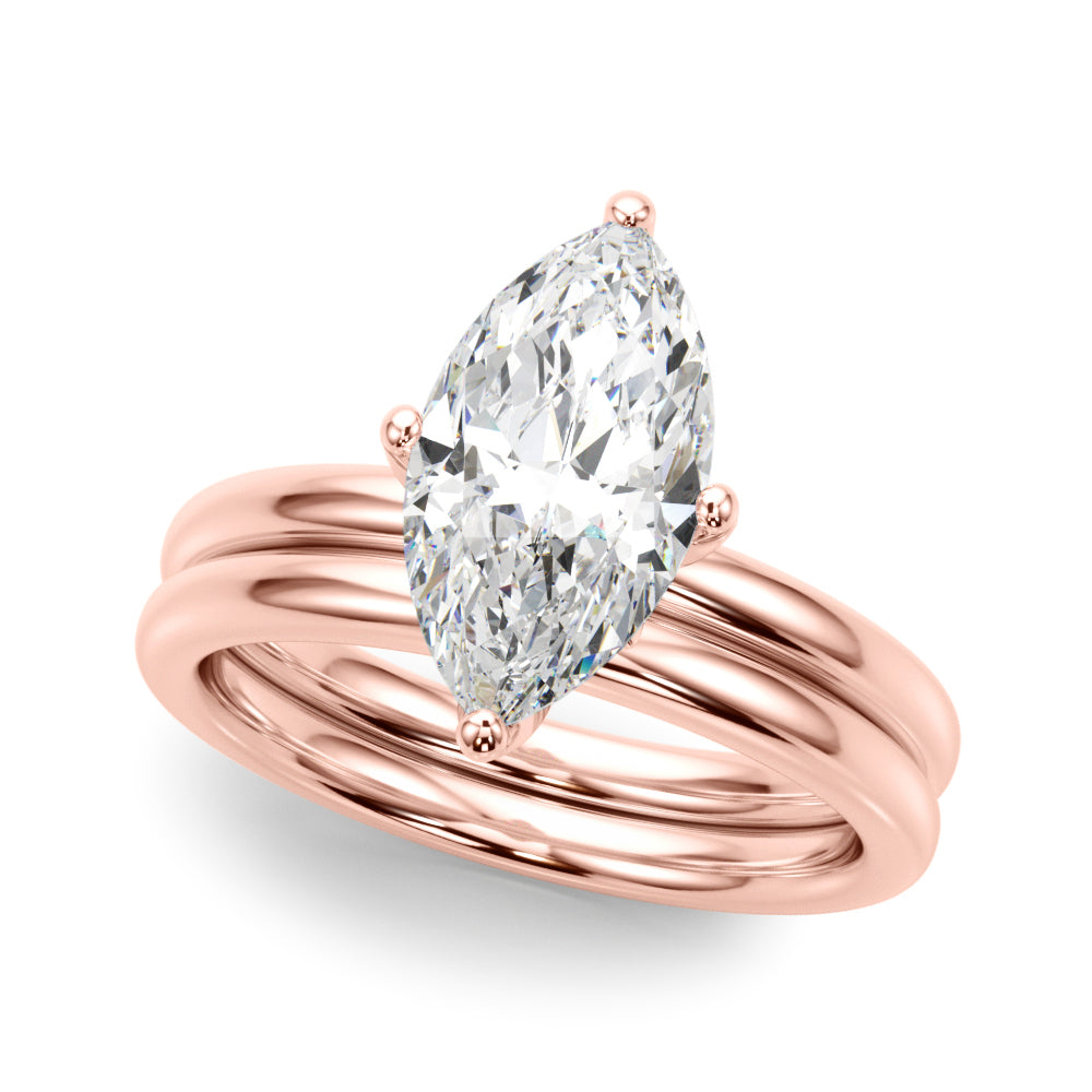 14kt White Gold Marquise Semi-Mount Engagement Ring - Style 