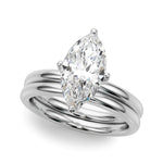 14kt White Gold Marquise Semi-Mount Engagement Ring - Style 