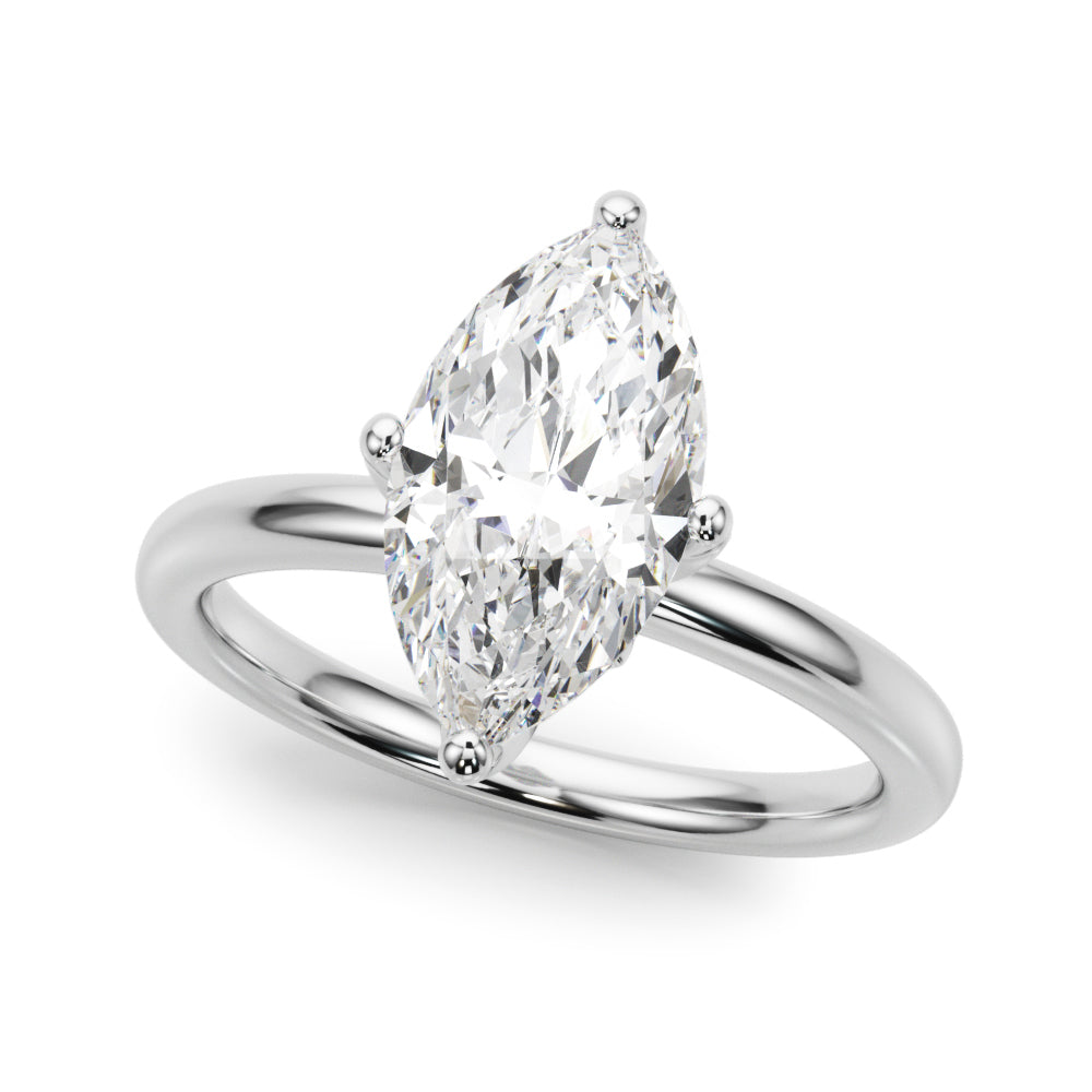 14kt White Gold Marquise Semi-Mount Engagement Ring - Style # 51320-E