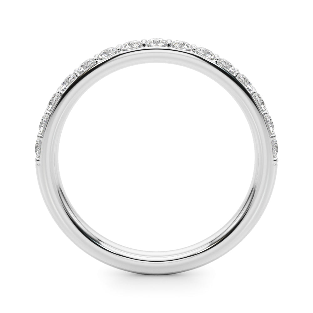 1/2 CT TW SI1-SI2 G-H Diamond Wedding Band Ring in 14kt White Gold - Style 