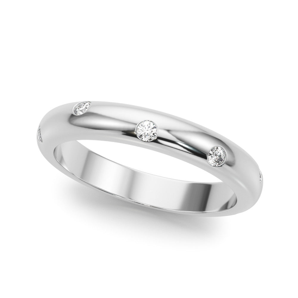 14kt White Gold Wedding Band - 1/8 ct tw SI1-SI2, G-H Diamonds
