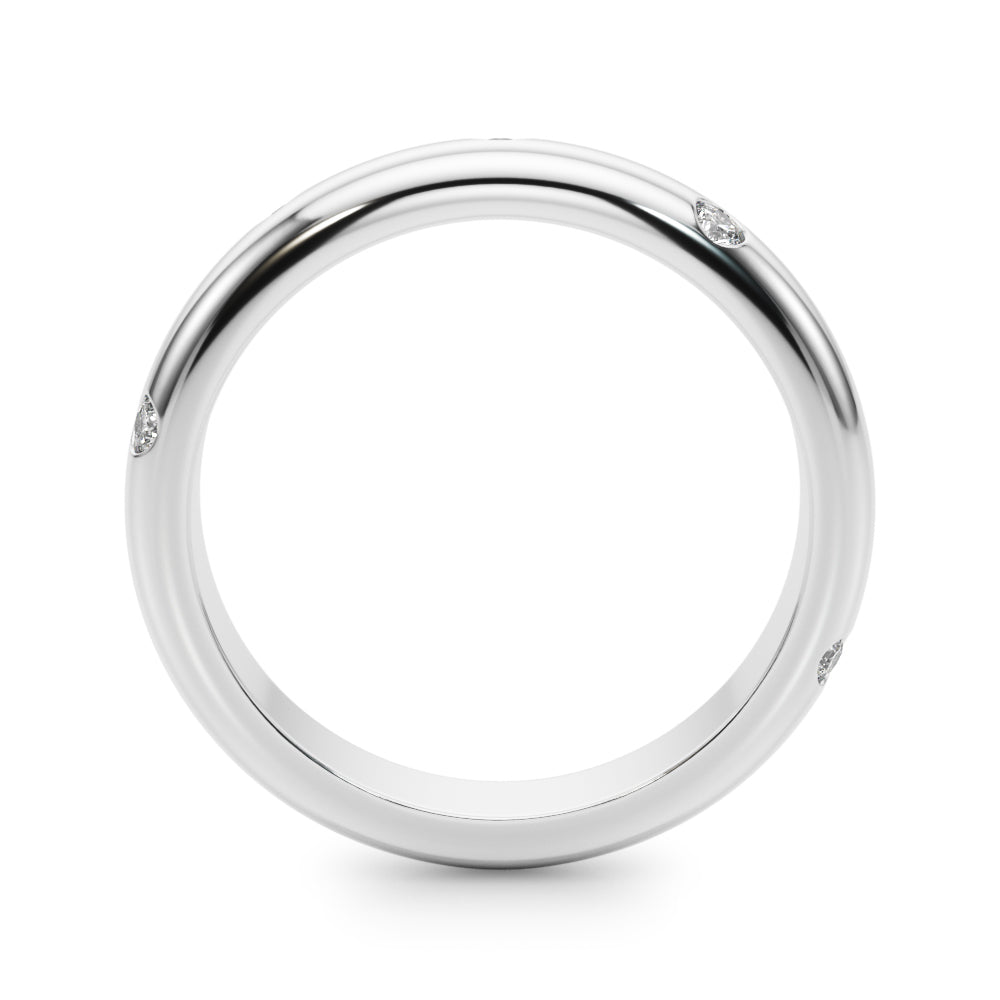 14kt White Gold Wedding Band - 1/8 ct tw SI1-SI2, G-H Diamonds