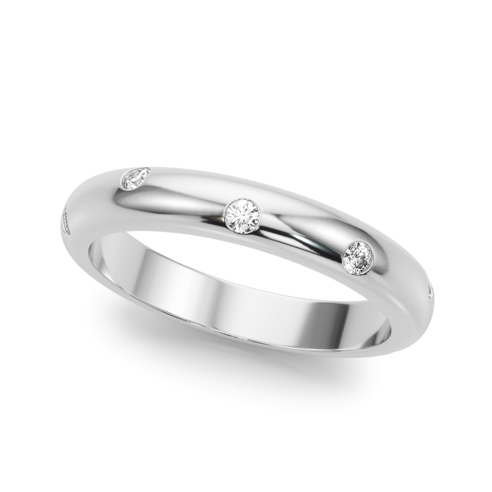 14kt White Gold Wedding Band - 1/8 ct tw SI1-SI2, G-H Diamonds