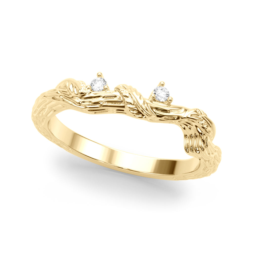 14kt Yellow Gold Wedding Band - 1/20 ct tw SI1-SI2 G-H Diamonds