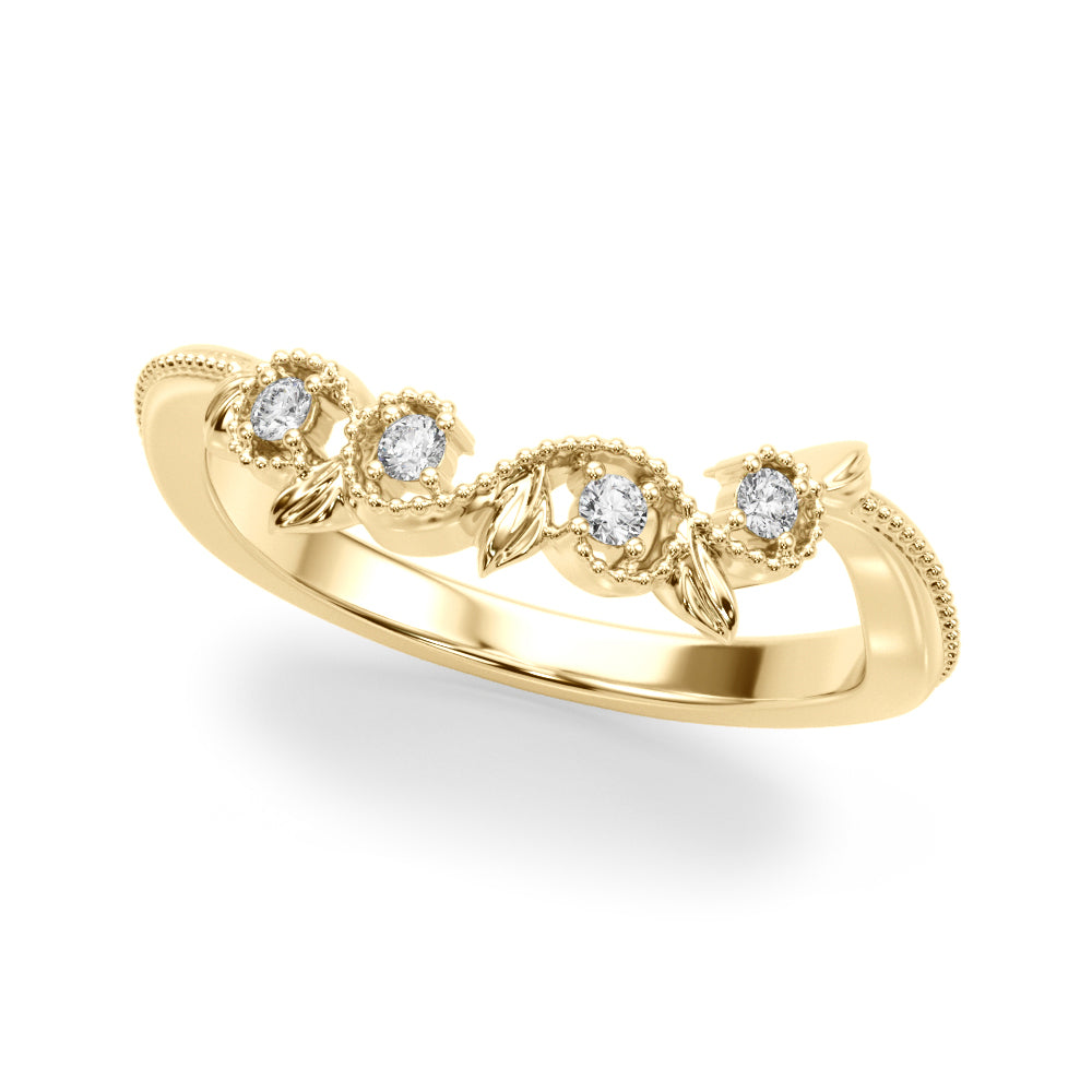 Elegant 14kt Yellow Gold Wedding Band - 1/15 ct TW SI1-SI2 G-H Diamonds