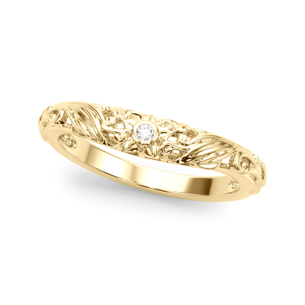 14kt Yellow Gold Wedding Band - 1/20 ct tw SI1-SI2 G-H Diamonds