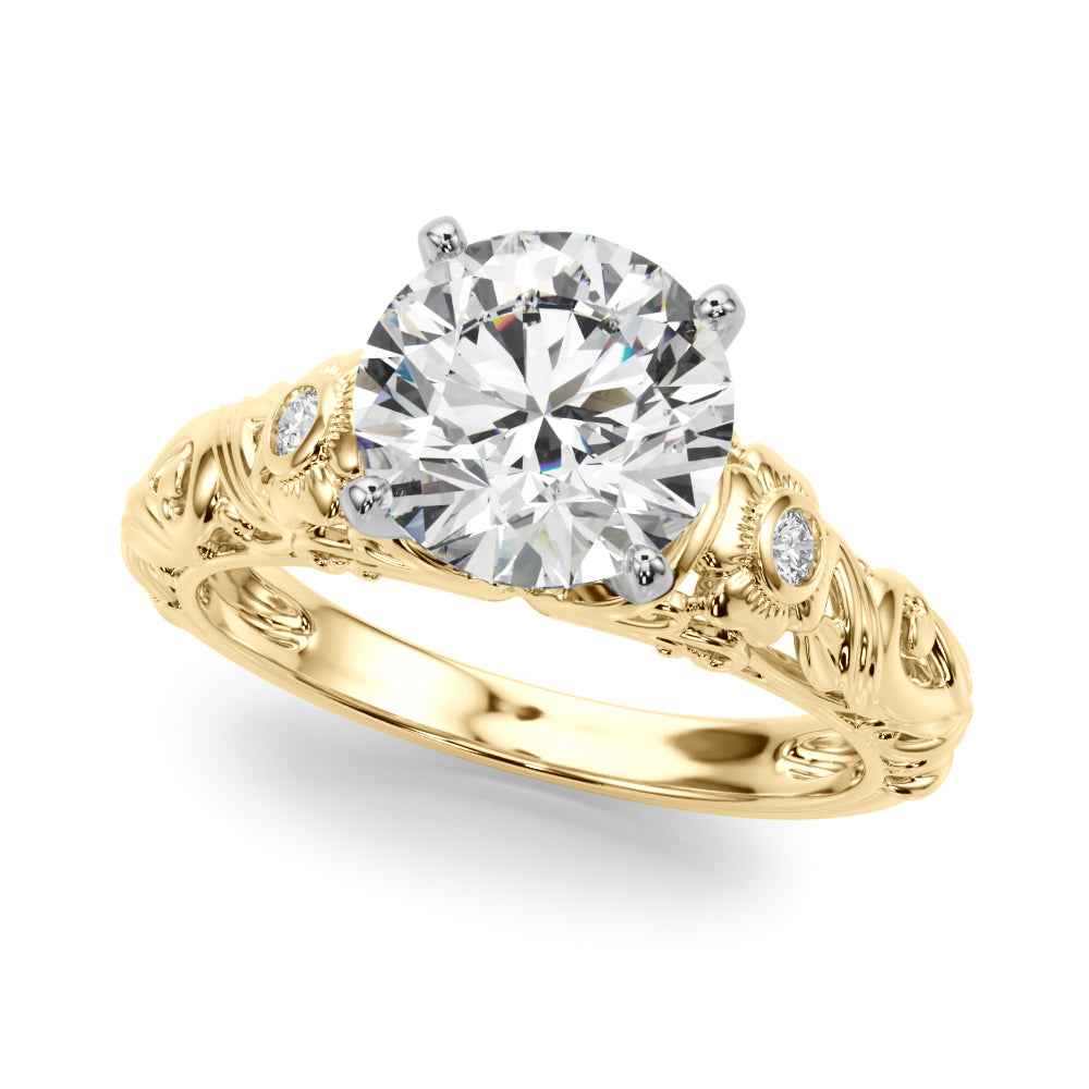 14kt Yellow Gold Semi-Mount Diamond Engagement Ring Setting - STYLE 