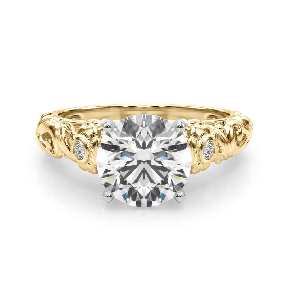 14kt Yellow Gold Semi-Mount Diamond Engagement Ring Setting - STYLE 
