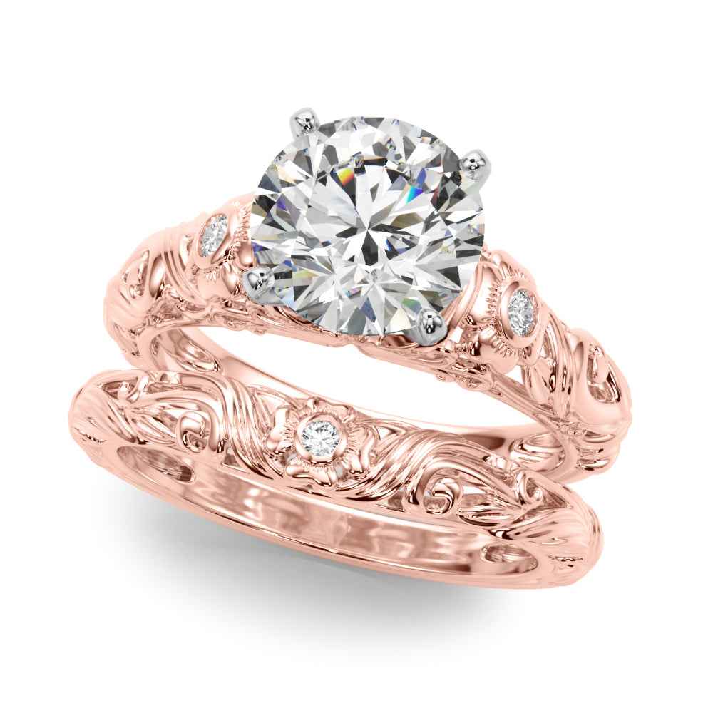 14kt Yellow Gold Semi-Mount Diamond Engagement Ring Setting - STYLE 