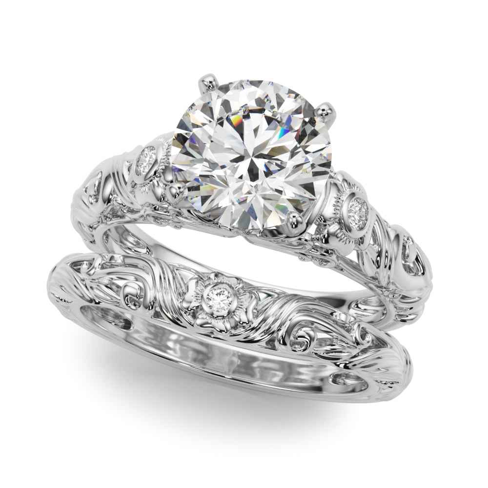 14kt Yellow Gold Semi-Mount Diamond Engagement Ring Setting - STYLE 