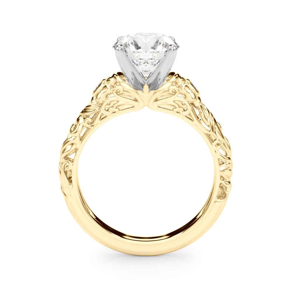 14kt Yellow Gold Semi-Mount Diamond Engagement Ring Setting - STYLE 