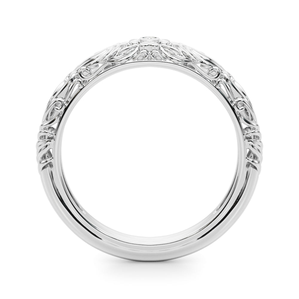 Elegant 14kt Yellow Gold Wedding Band with 1/20 ct tw SI1-SI2 G-H Diamonds