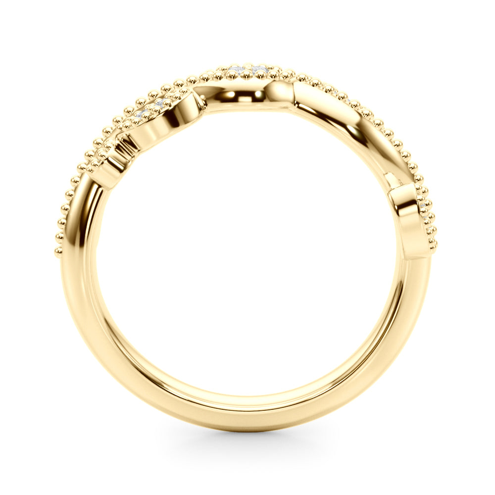 Elegant 14kt White Gold Wedding Band with 1/15 ct TW Diamond Accents