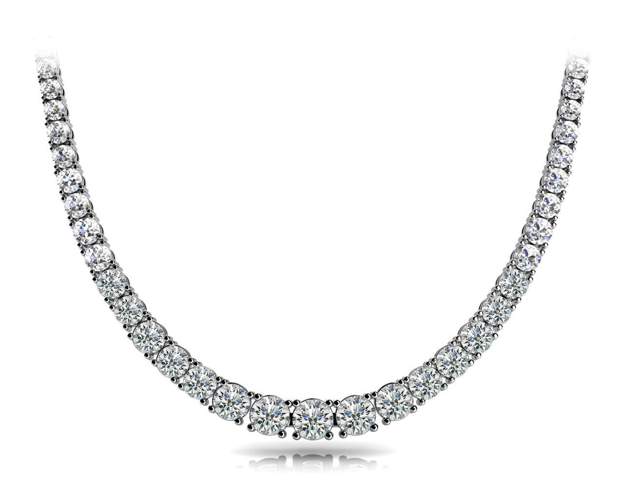 Timeless Graduated Stone Basket Necklace - Classic & Elegant