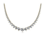 Elegant 3-Prong Graduated Diamond Solitaire Necklace