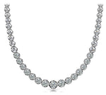 10 Carat Diamond Graduated Necklace in 14kt White Gold