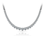 Exquisite 14kt White Gold 3-Prong Graduated Diamond Necklace - 2 Carat TW