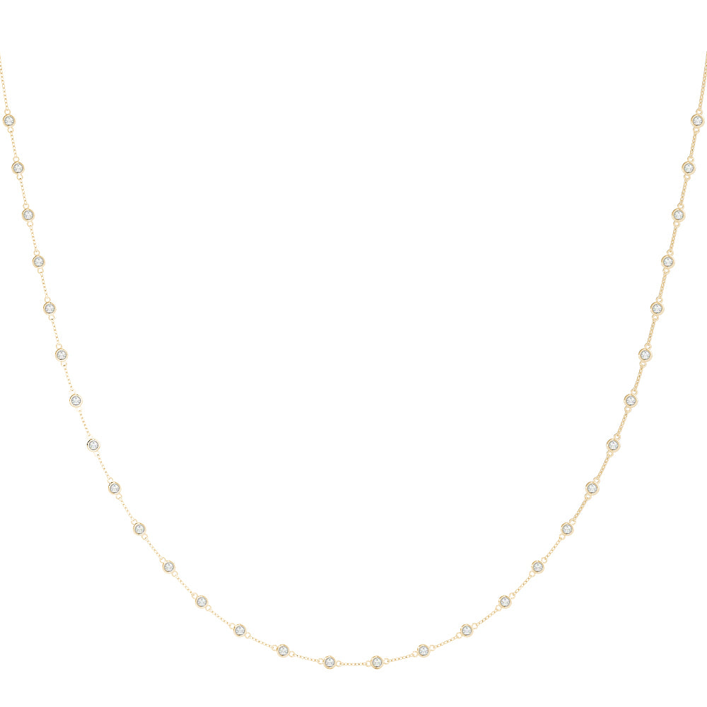 Elegant 1 1/5 CTW Diamond Solitaire Necklace in 14k White Gold - STYLE 