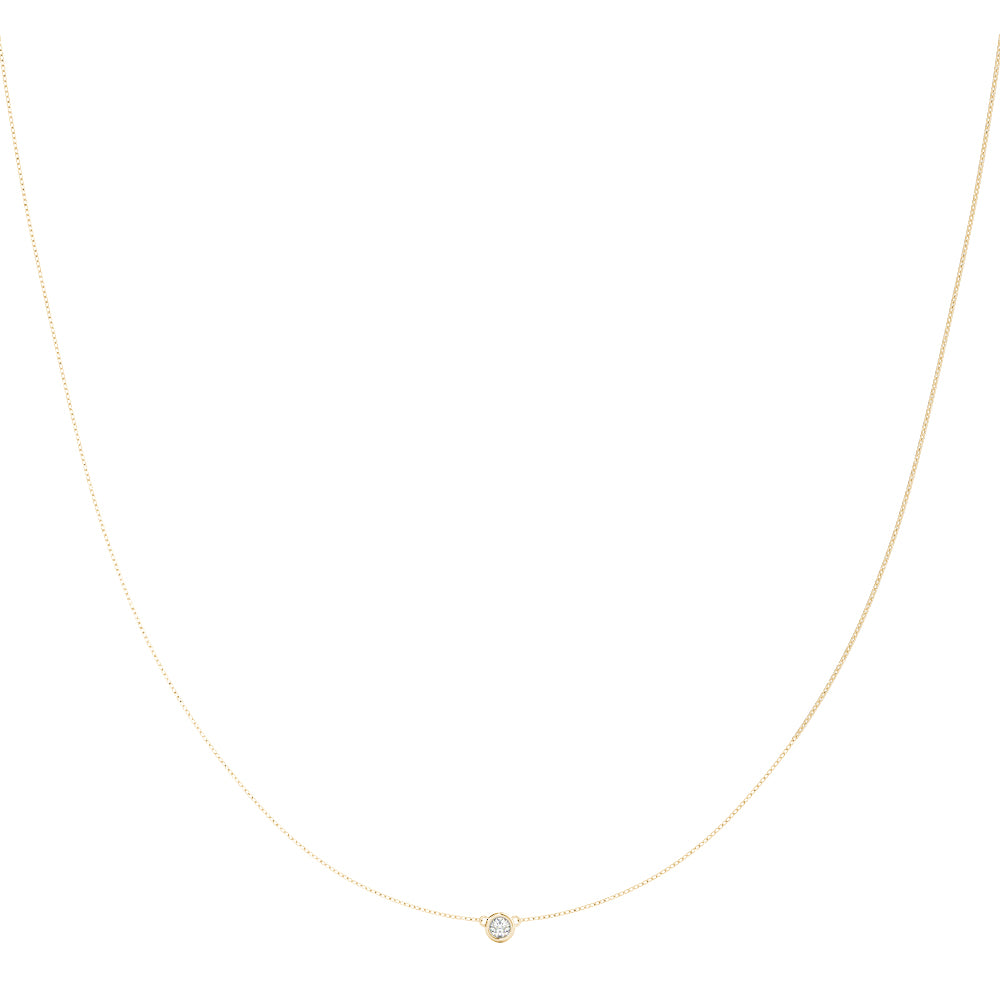 14kt White Gold 1/4 Carat TW Round Diamond Solitaire Necklace - STYLE 