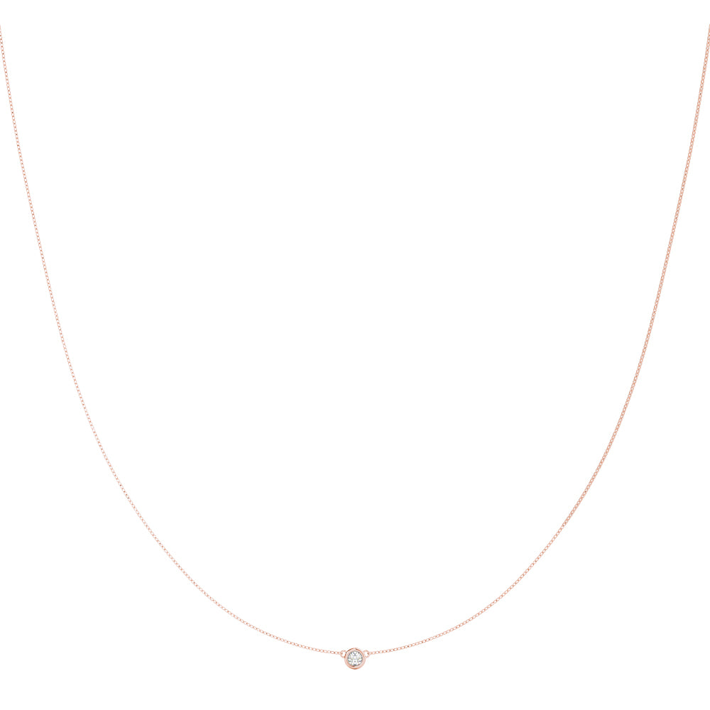 14kt White Gold 1/4 Carat TW Round Diamond Solitaire Necklace - STYLE 