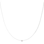 14kt White Gold 1/4 Carat TW Round Diamond Solitaire Necklace - STYLE 