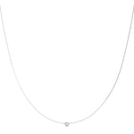 14kt White Gold 1/4 Carat TW Round Diamond Solitaire Necklace - STYLE 