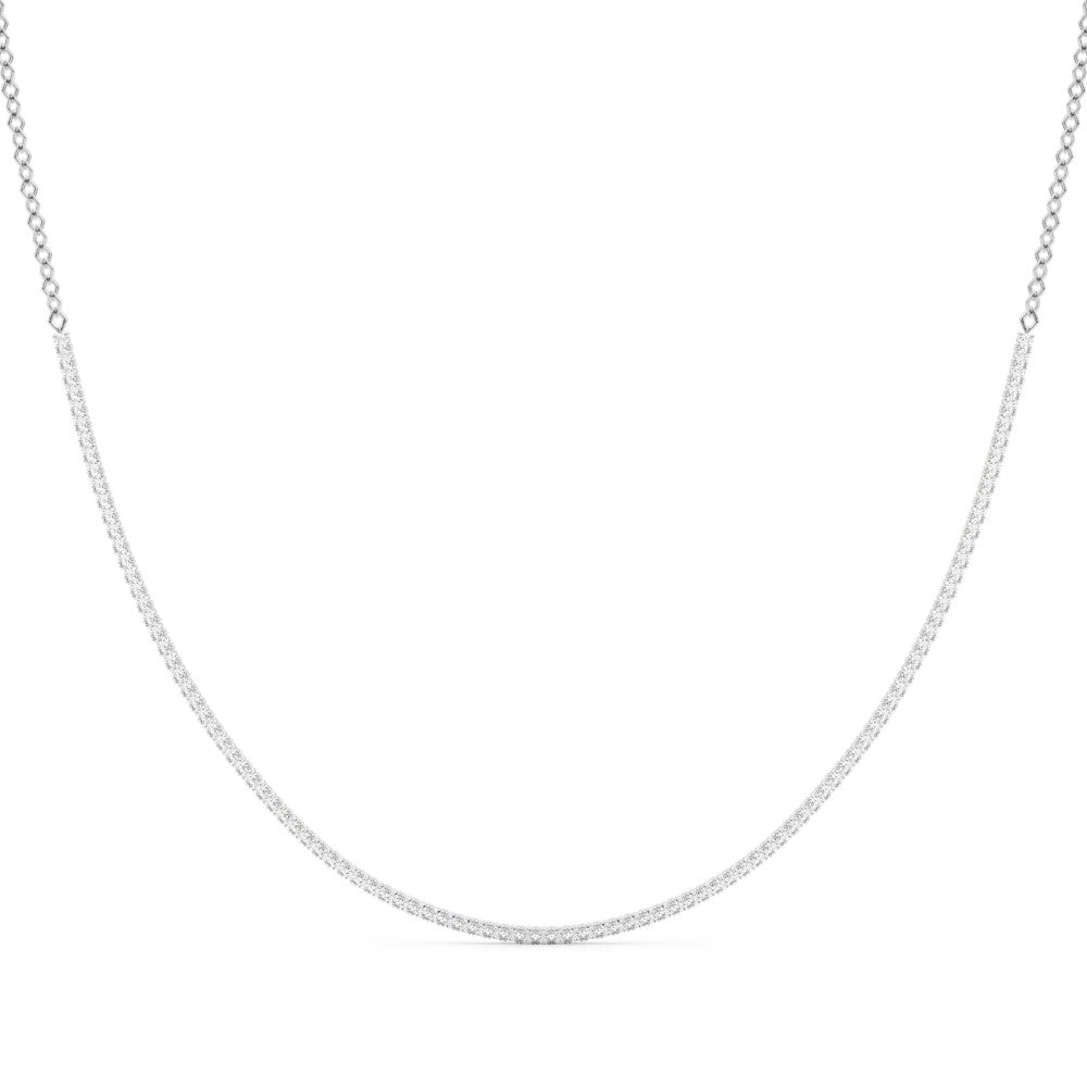 Exquisite 16-Inch 4-Prong 14kt White Gold Diamond Necklace (3 5/8 CTW)