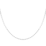 Elegant 17 Inch Diamond Paper Clip Necklace in 14k White or Yellow Gold
