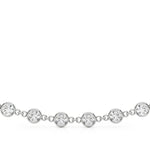 Elegant 17 Inch Diamond Paper Clip Necklace in 14k White or Yellow Gold