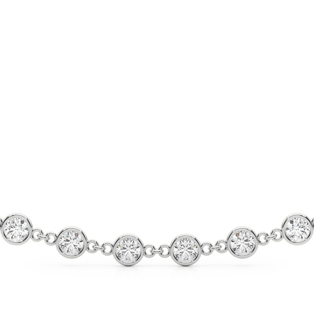 Elegant 17 Inch Diamond Paper Clip Necklace in 14k White or Yellow Gold