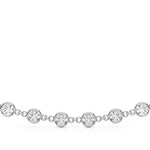 Elegant 17 Inch Diamond Paper Clip Necklace in 14k White or Yellow Gold