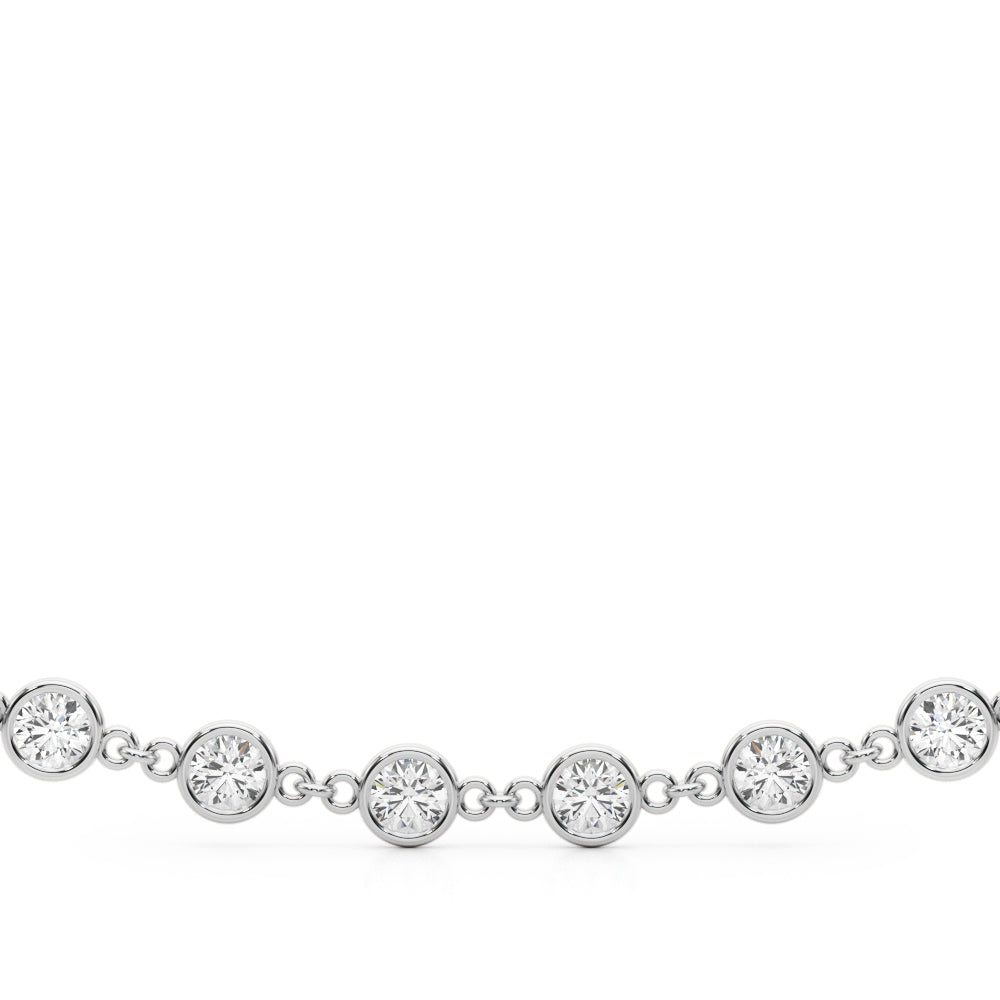 Elegant 17 Inch Diamond Paper Clip Necklace in 14k White or Yellow Gold