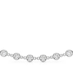 Elegant 17 Inch Diamond Paper Clip Necklace in 14k White or Yellow Gold