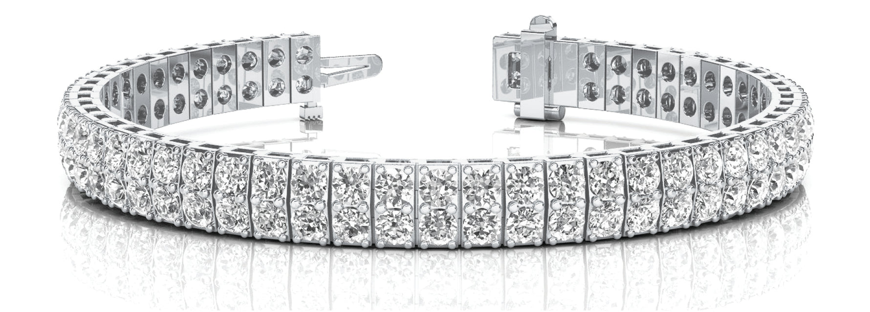 2 STONE VERTICAL BAR LINK BRACELET