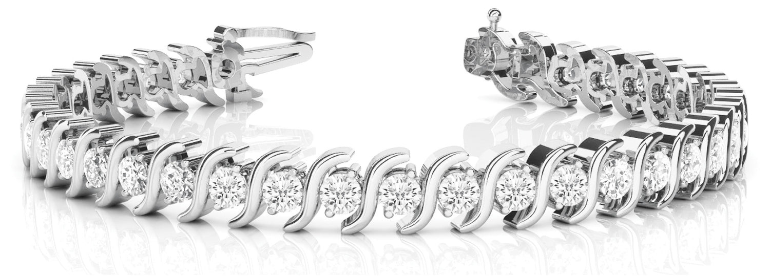 14K White Gold Diamond Bracelet - 9 7/8 ct tw, 16.59 Dwt