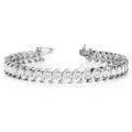 Elegant 14kt White Gold 1.5 Carat TW Diamond Bracelet - In Line S Link Style 