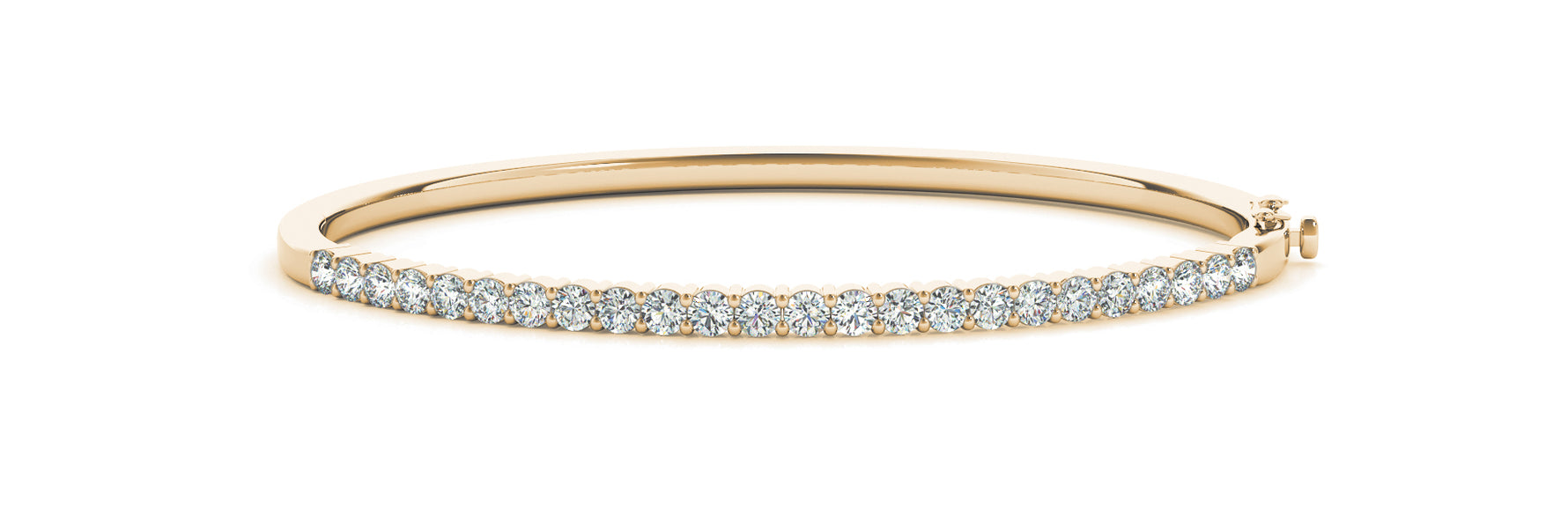 Exquisite 14kt White Gold Bangle with 2 Carat TW Diamond Accent - Traditional Design