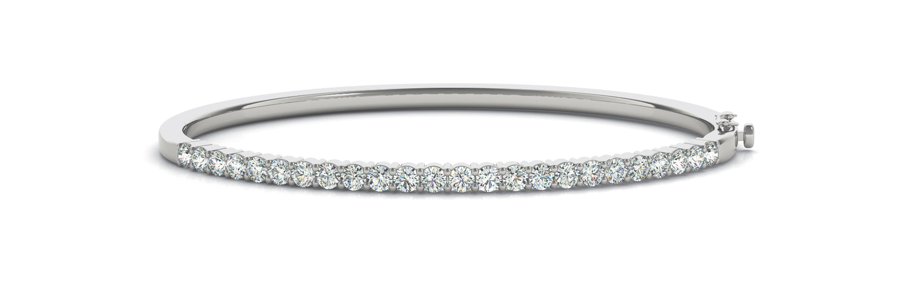 Exquisite 14kt White Gold Bangle with 2 Carat TW Diamond Accent - Traditional Design