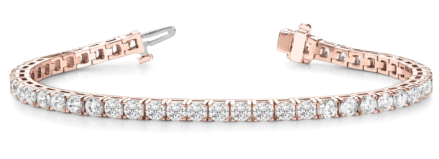 14kt White Gold 3 1/5 CTW Diamond Line Bracelet with 71 Round I1, H-I Quality Stones