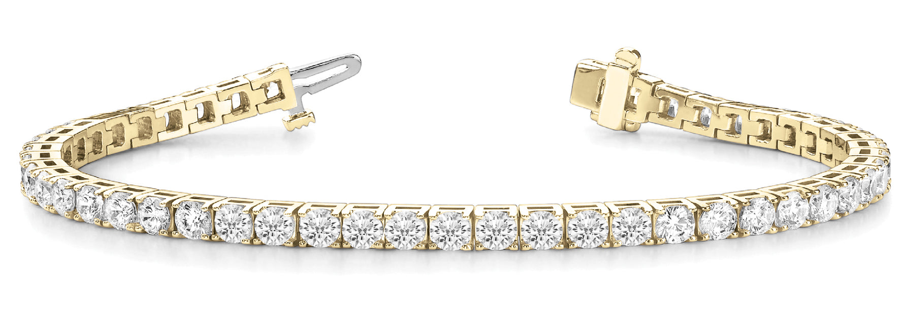 14kt White Gold 3 1/5 CTW Diamond Line Bracelet with 71 Round I1, H-I Quality Stones