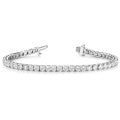 Elegant 14k Gold Line Bracelet with Prong-Set Diamonds - Perfect Anniversary Gift