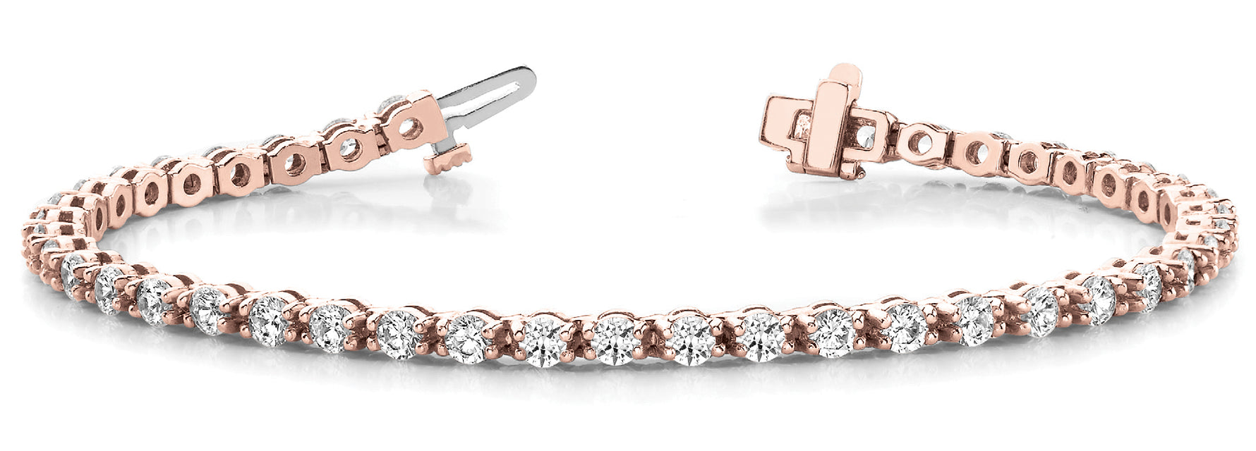 Exquisite 14kt White Gold Bracelet with 6 1/8 ct TW Diamond Line Bar Set