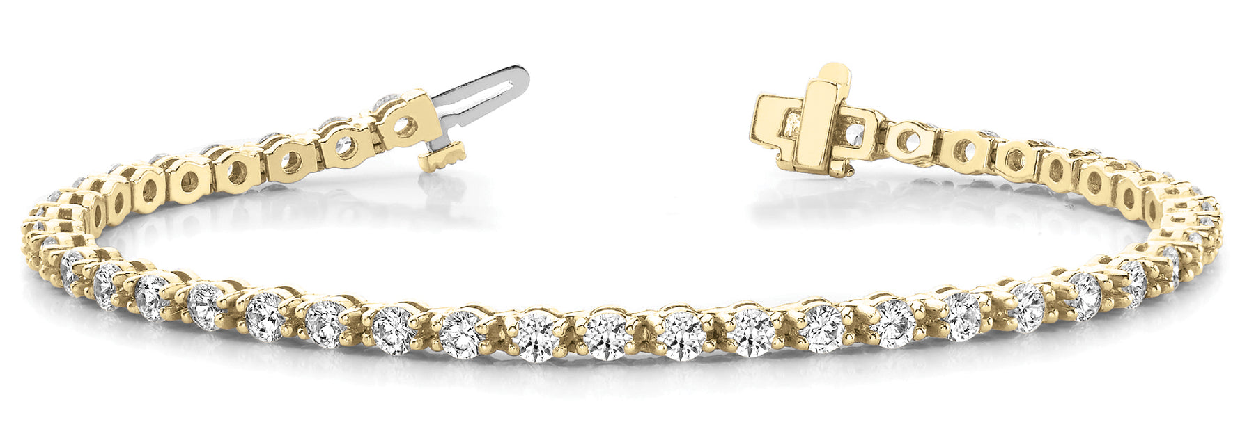 Exquisite 14kt White Gold Bracelet with 6 1/8 ct TW Diamond Line Bar Set