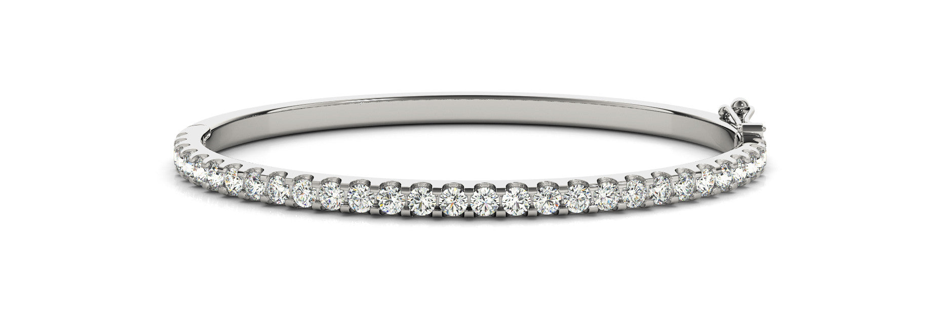 STYLE # 70485-4.25 - Elegant 14kt White Gold Traditional Bangle with 4.25 CTW Diamonds