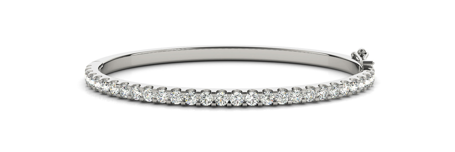 Exquisite 14kt White Gold Diamond Bangle Bracelet - 3 1/8 ct tw