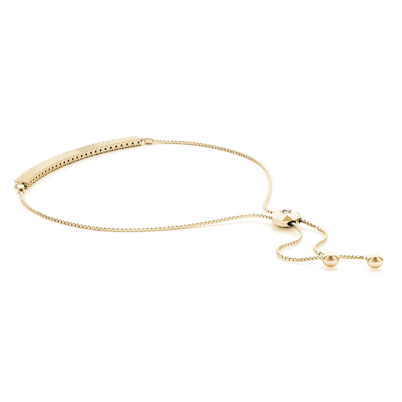 14K White Gold Diamond Adjustable Bracelet - 3/8 ct TW I1, H-I Quality