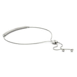 14K White Gold Diamond Adjustable Bracelet - 3/8 ct TW I1, H-I Quality